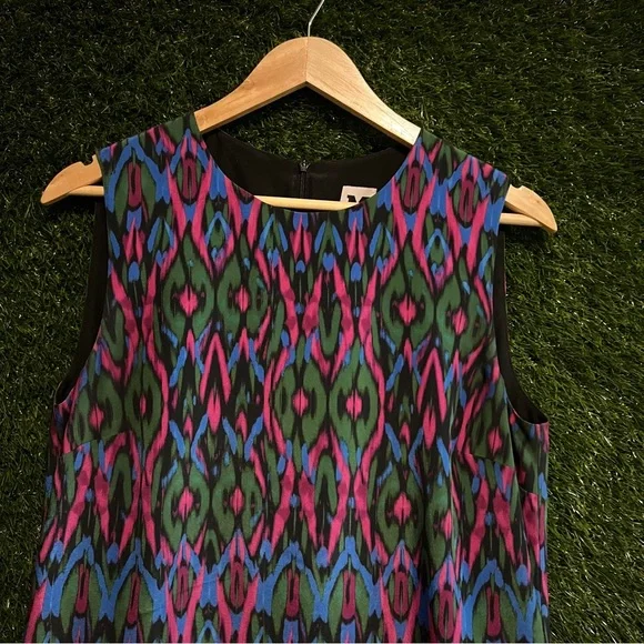 Vintage Missoni Silk Shift Dress Pink Green Blue Fringe Hem - Picture 5 of 7
